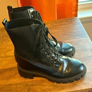 Women’s black combat boots size 10